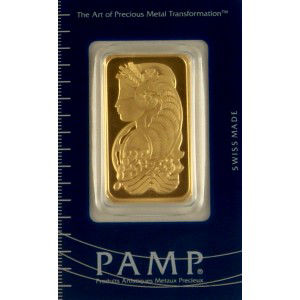 PAMP 1 oz Gold Bar Fortuna 
