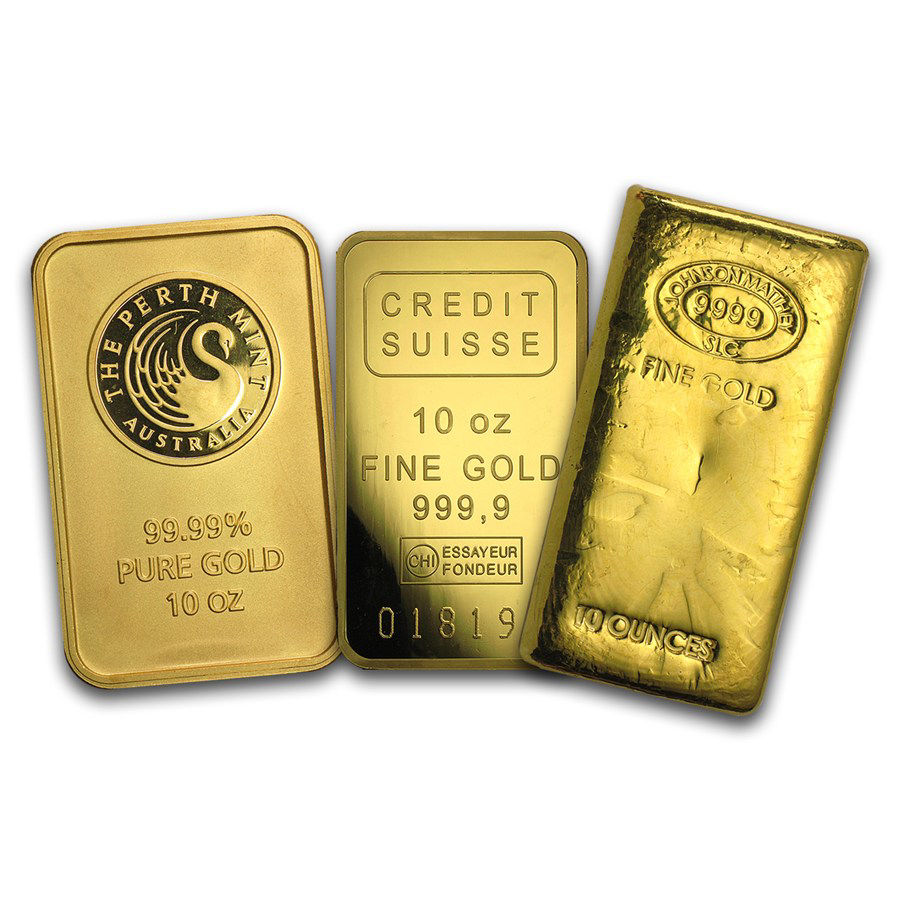 Picture of Gold Bar 10 oz Name Brand .9999 Fine (Our Choice)