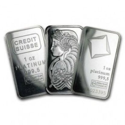 Picture of Platinum Bar 1 oz Name Brand .9995 Fine - Carded