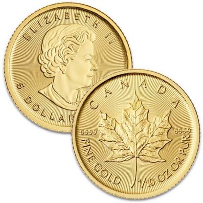 Gold Canadian Maple Leaf Tenth Ounce Random Date