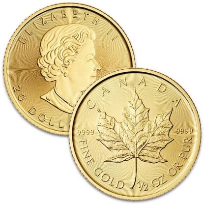 Gold Canadian Maple Leaf Half Ounce Random Date