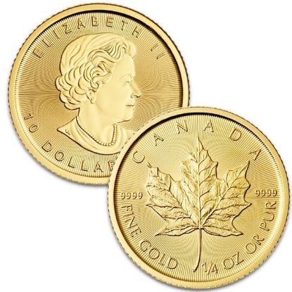 Gold Canadian Maple Leaf Quarter Ounce Random Date