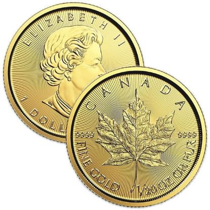 Gold Canadian Maple Leaf Twentieth Ounce Random Date
