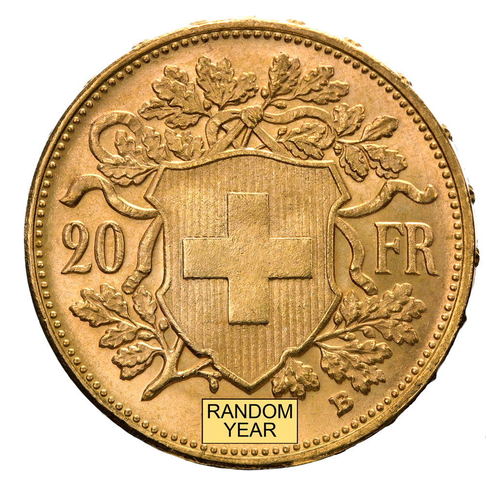 Swiss 20 franc Vreneli Reverse